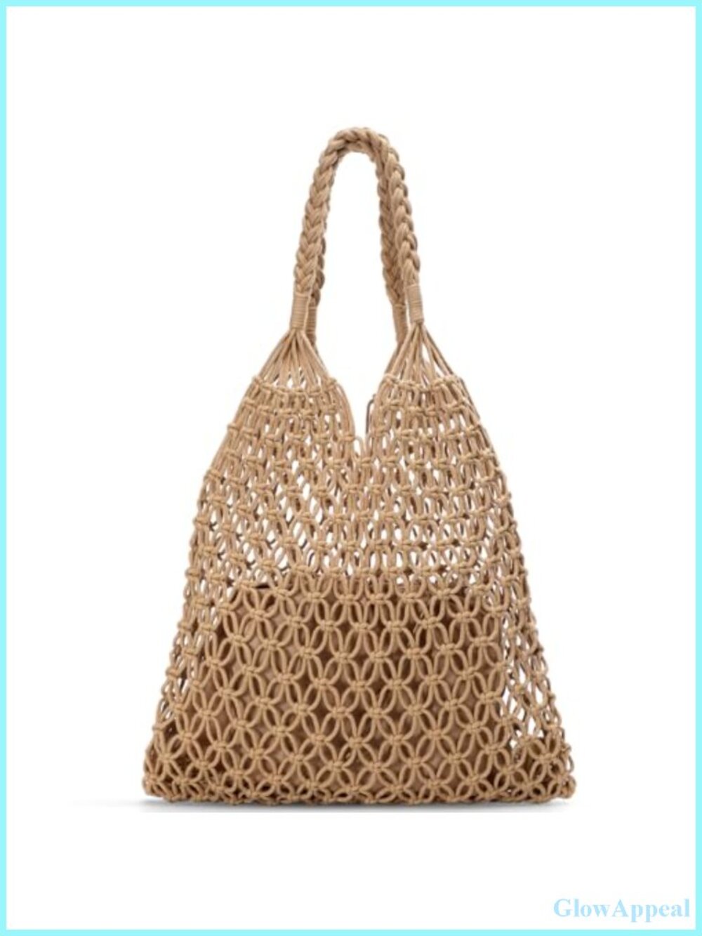 Crochet Mesh Beach Tote Bag - Knit Shoulder Bag for Women